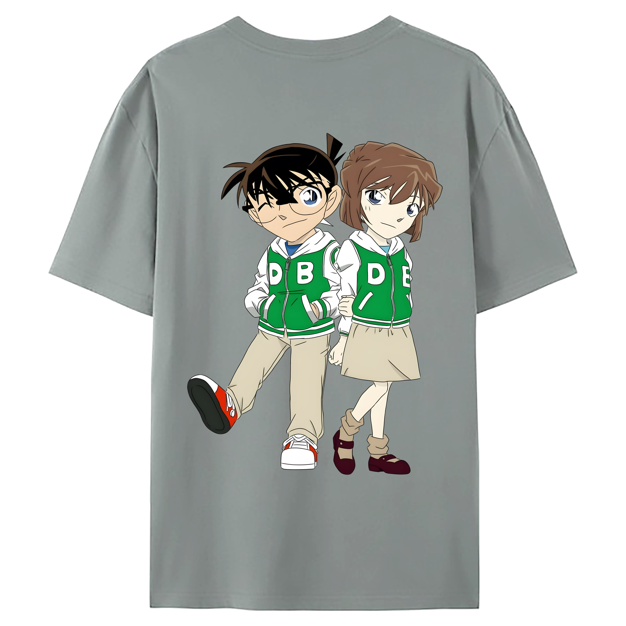 （画像用） 名探偵コナン 江戸川 コナン Detective Conan Conan Edogawa 綿100％ メンズ半袖Tシャツ（バックプリント） 通気性
